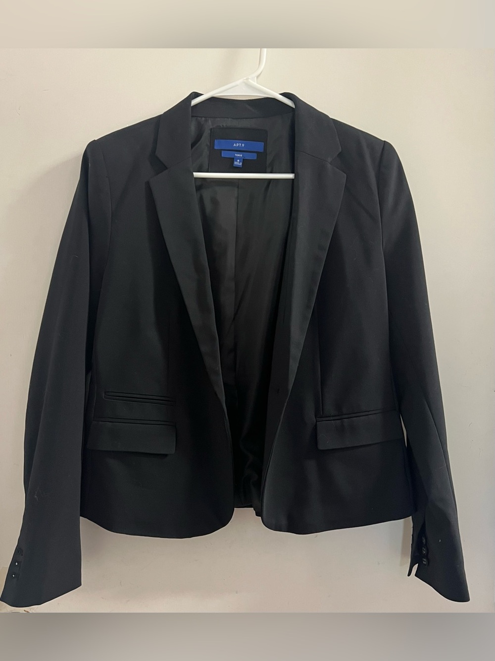 Apt. 9 Black Women's Single-Button Tailored Blazer